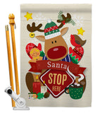 Santa Santa Stop Here - Christmas Winter Vertical Impressions Decorative Flags HG192052 Made In USA