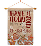 Have A Holly Jolly - Christmas Winter Vertical Impressions Decorative Flags HG192128 Made In USA