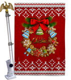 Gingerbread Wreath - Christmas Winter Vertical Impressions Decorative Flags HG192249 Made In USA