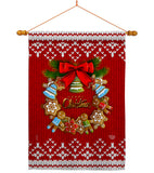 Gingerbread Wreath - Christmas Winter Vertical Impressions Decorative Flags HG192249 Made In USA