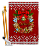 Gingerbread Wreath - Christmas Winter Vertical Impressions Decorative Flags HG192249 Made In USA
