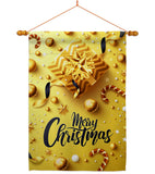 Golden Christmas - Christmas Winter Vertical Impressions Decorative Flags HG192250 Made In USA