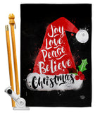 Joy Love Peace - Christmas Winter Vertical Impressions Decorative Flags HG192262 Made In USA