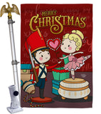 Nutcracker & Bellet Doll - Christmas Winter Vertical Impressions Decorative Flags HG192290 Made In USA