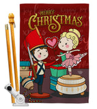 Nutcracker & Bellet Doll - Christmas Winter Vertical Impressions Decorative Flags HG192290 Made In USA