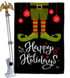 Elf Happy Holidays - Christmas Winter Vertical Impressions Decorative Flags HG192307 Made In USA