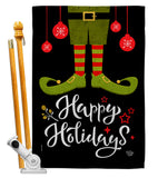 Elf Happy Holidays - Christmas Winter Vertical Impressions Decorative Flags HG192307 Made In USA