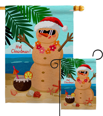 Hot Christmas - Fun In The Sun Summer Vertical Impressions Decorative Flags HG120058 Made In USA