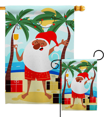 Santa Vacation - Fun In The Sun Summer Vertical Impressions Decorative Flags HG120060 Made In USA