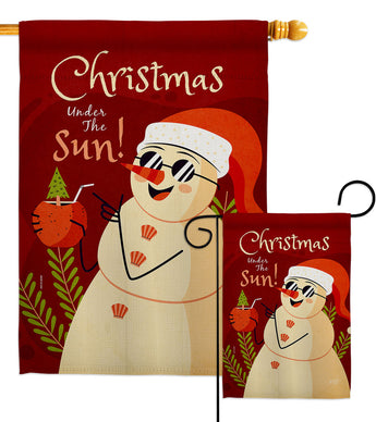 Christmas Under The Sun - Fun In The Sun Summer Vertical Impressions Decorative Flags HG130343 Made In USA