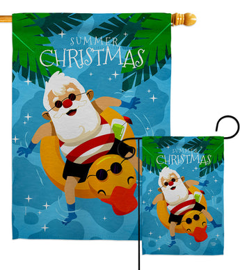 Christmas In Summer - Fun In The Sun Summer Vertical Impressions Decorative Flags HG190075 Made In USA