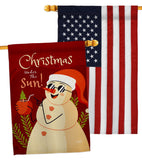 Christmas Under The Sun - Fun In The Sun Summer Vertical Impressions Decorative Flags HG130343 Made In USA
