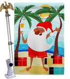 Santa Vacation - Fun In The Sun Summer Vertical Impressions Decorative Flags HG120060 Made In USA