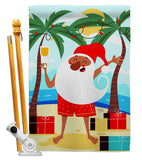 Santa Vacation - Fun In The Sun Summer Vertical Impressions Decorative Flags HG120060 Made In USA