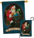He's Making a List - Christmas Winter Vertical Impressions Decorative Flags HG114001 Made In USA