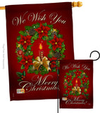 We Wish You - Christmas Winter Vertical Impressions Decorative Flags HG114003 Made In USA