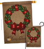 Wreath - Christmas Winter Vertical Impressions Decorative Flags HG114108 Made In USA