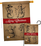 Snowman Fun - Christmas Winter Vertical Impressions Decorative Flags HG114114 Made In USA