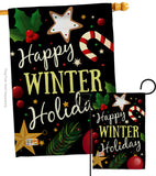 Happy Winter Holiday - Christmas Winter Vertical Impressions Decorative Flags HG114148 Made In USA