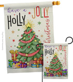 A Holly Jolly Christmas - Christmas Winter Vertical Impressions Decorative Flags HG114150 Made In USA