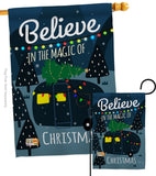Believe The Magic Trailer - Christmas Winter Vertical Impressions Decorative Flags HG114152 Made In USA
