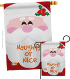 Naughty Or Nice - Christmas Winter Vertical Impressions Decorative Flags HG114153 Made In USA