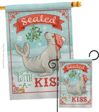 Sealed With A Kiss - Christmas Winter Vertical Impressions Decorative Flags HG114154 Made In USA