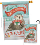 Christmas Like No Otter - Christmas Winter Vertical Impressions Decorative Flags HG114155 Made In USA