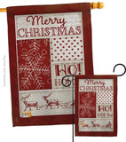 Ho Ho Ho Red Collage - Christmas Winter Vertical Impressions Decorative Flags HG114171 Made In USA