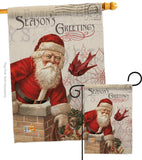 Antique Santa Holiday - Christmas Winter Vertical Impressions Decorative Flags HG114194 Made In USA