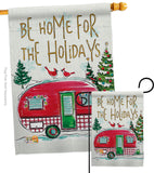 Home For Holidays - Christmas Winter Vertical Impressions Decorative Flags HG114201 Made In USA