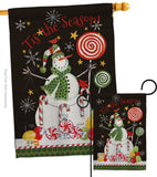 Sweet Snowmen - Christmas Winter Vertical Impressions Decorative Flags HG114204 Made In USA