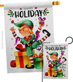 Elf Holiday - Christmas Winter Vertical Impressions Decorative Flags HG120019 Made In USA