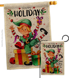 Elf Holiday - Christmas Winter Vertical Impressions Decorative Flags HG120019 Made In USA