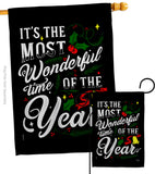 Most Wonderful Time - Christmas Winter Vertical Impressions Decorative Flags HG120020 Made In USA