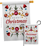 Ornament Arrangement - Christmas Winter Vertical Impressions Decorative Flags HG190018 Made In USA