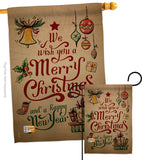 Merry Christmas and Happy New Year - Christmas Winter Vertical Impressions Decorative Flags HG191081 Made In USA