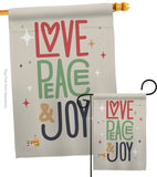 Love Peace & Joy - Christmas Winter Vertical Impressions Decorative Flags HG192050 Made In USA