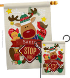 Santa Santa Stop Here - Christmas Winter Vertical Impressions Decorative Flags HG192052 Made In USA