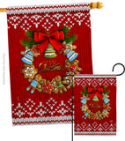 Gingerbread Wreath - Christmas Winter Vertical Impressions Decorative Flags HG192249 Made In USA
