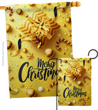 Golden Christmas - Christmas Winter Vertical Impressions Decorative Flags HG192250 Made In USA