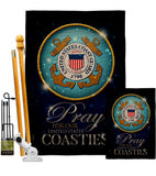 Pray United States Coasties - Military Americana Vertical Impressions Decorative Flags HG120067 Made In USA