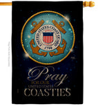 Pray United States Coasties - Military Americana Vertical Impressions Decorative Flags HG120067 Made In USA