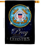 Pray United States Coasties - Military Americana Vertical Impressions Decorative Flags HG120067 Made In USA