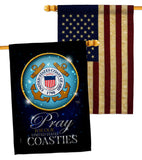 Pray United States Coasties - Military Americana Vertical Impressions Decorative Flags HG120067 Made In USA