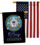 Pray United States Coasties - Military Americana Vertical Impressions Decorative Flags HG120067 Made In USA