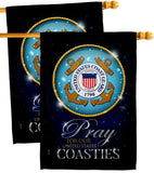 Pray United States Coasties - Military Americana Vertical Impressions Decorative Flags HG120067 Made In USA