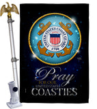 Pray United States Coasties - Military Americana Vertical Impressions Decorative Flags HG120067 Made In USA