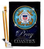 Pray United States Coasties - Military Americana Vertical Impressions Decorative Flags HG120067 Made In USA