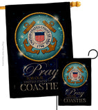 Pray United States Coasties - Military Americana Vertical Impressions Decorative Flags HG120067 Made In USA